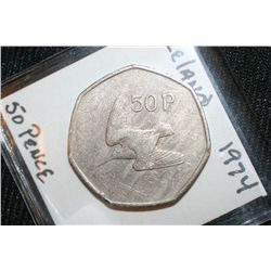 1974 Ireland 50 Pence Coin