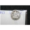 Image 1 : 1853 Silver Seated Liberty Half Dime with Arrows