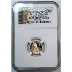 2011W 1/10th Gold Eagle  EARY RELEASE 25th anniv