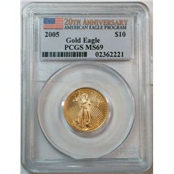 2005 20th anniv $10  Gold Eagle  1/4 oz.