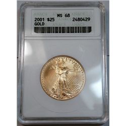 2001  $25  Gold Eagle  1/2 oz.