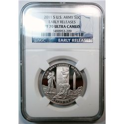 2011S U S ARMY half $ PCGS price guide = $185