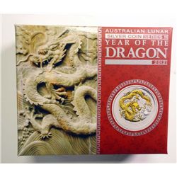 2012 Australia 1 oz. silver Gilded Dragon