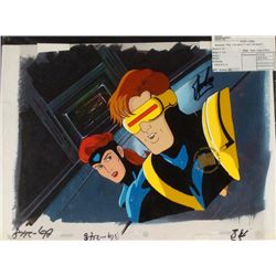 X-MEN Cel Original Signed Stan Lee Animation Background