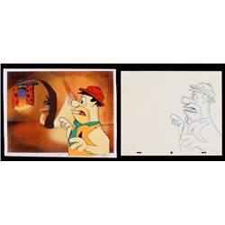 Drawing Flintstones Cel Orignial Careful Animation Fred