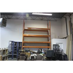SINGLE BAY OF ORANGE PALLET RACKING
