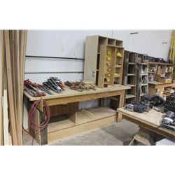 WORK TABLE, CABINETS & SAW BLADES