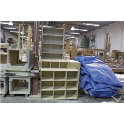 LOT OF WOODEN SHELVES