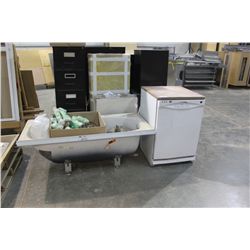BATHROOM FIXTURES, TUB & DISHWASHER