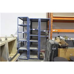 3 BLUE METAL SHELVES