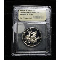 1995-s Olympic Baseball Proof Commemorative Half Dollar Graded PR70 DCAM