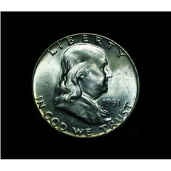 1951-p Franklin 50c Grades Select Uncirculated ms63