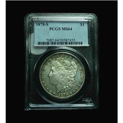 PCGS 1878-s Morgan Dollar Graded Choice Uncirculated ms64  PCGS