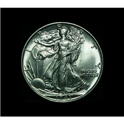 1943-p Walking Liberty Half Dollar 50c Grades Choice Uncirculated ms64