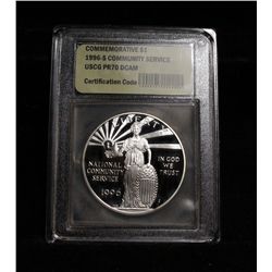 1996-s Community Service Proof Commemorative Silver Dollar Graded PR70 DCAM