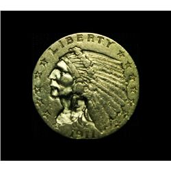 1911-p $2 1/2 Indian Gold Grades ms62
