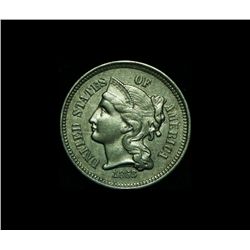 1868 Three Cent Nickel 3c Grades Select Uncirculated ms63