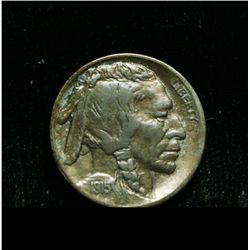 1915-d Buffalo Nickel 5c Grades Almost Uncirculated au58