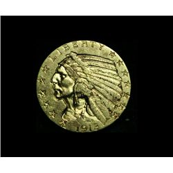 1913-p $5 Indian Gold Grades Almost Uncirculated au58