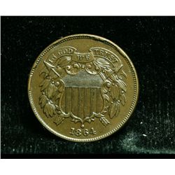1864 two cent piece 2c Large Motto, Civil War Issue, grades Select Uncirculated ms63