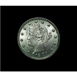 1901 Liberty 'V' Nickel 5c Grades Choice Uncirculated ms64++ PQ