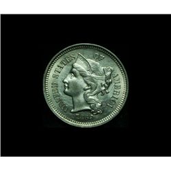 1869 3 cent Nickel 3c Grades Gem Uncirculated ms65