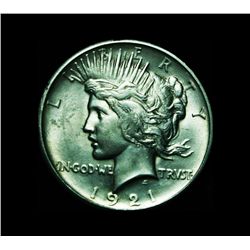 1921-p High Relief Peace Dollar Grades Choice Uncirculated ms64