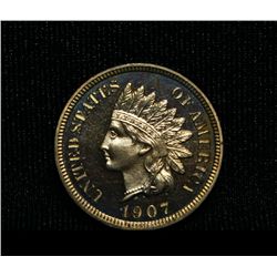 1907-p Proof Indian Cent 1c Gem+ Uncirculated PR66RD Red Cameo
