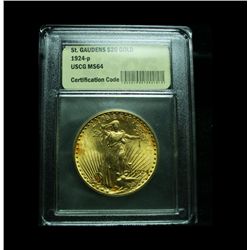 1924-p $20 Gold Saint-Gaudens Graded Choice ms64 by USCG