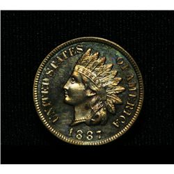 1887 Proof Indian Cent 1c Gem Uncirculated PR65RD Red