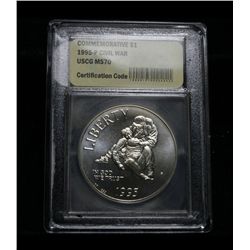 1995-p Civil War Battlefields Uncirculated Commemorative Silver Dollar Graded ms70