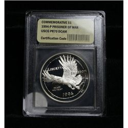 1994-p Prisoner of War Memorial Silver Dollar Proof Commemorative Graded PR70 DCAM