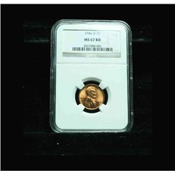 NGC 1946-d Lincoln Cent 1c Graded Gem+ ms67 RD NGC