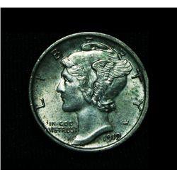 1919-p Liberty Head 'Mercury' Dime 10c Grades Select Uncirculated ms61 FSB