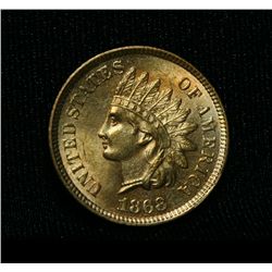 1868-p Indian Cent 1c Gem Uncirculated ms65RD  Beautiful Red Color