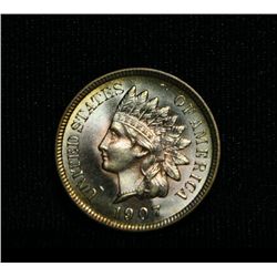 1907 Indian cent 1c Grades Gem+ Uncirculated ms66+RD  Red