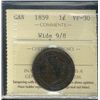 Image 1 : 1859 1¢ Wd 9/8 ICCS VF30.