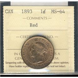 1893 1¢ ICCS MS64RD.