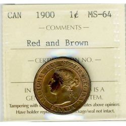 1900 1¢ ICCS MS64RB.