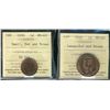 Image 1 : 1920 1¢ Lg & Sml ICCS MS63RB.  Lot of 2 coins.