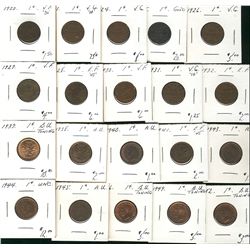 1920 1¢, 1921, 1924 to 1928, 1930, 1931, 1932, 1937, 1938, 1940, 1941, 1943, 1944, 1945, 1946, 1949 