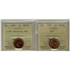 Image 1 : 1938 & 1948 1¢ A off ICCS MS64RD.  Lot of 2 coins.