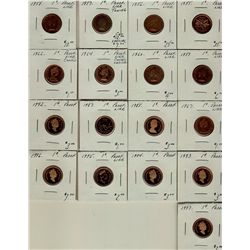 1955 1¢, 1956, 1957, 1958, 1959, 1960, 1964, 1966, 1967, 1985, 1987, 1992, 1993, 1994, 1995, 1996 & 