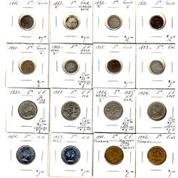 1870 5¢, 1822H, 1883H, 1886, 1893, 1908, 1900 Ov, 1901, 1924, 1926 Nr, 1929, 1931, 1942, 1943, 1953 