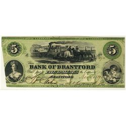 The Bank of Brantford 1859 $5 #3494 CH-40-10-02-08a PCGS VF30 App