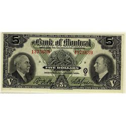 The Bank of Montreal 1935 $5 1375659 CH-505-60-02 PCGS AU58PPQ