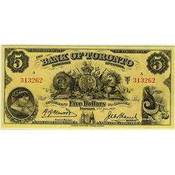The Bank of Toronto 1937 $5 313262 CH-715-24-04 PCGS EF45PPQ.