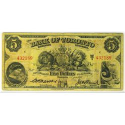 The Bank of Toronto 1937 $5 #432189 CH-715-24-06 PCGS VF20