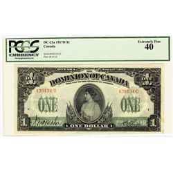 1917 $1 DC-23a #420134-D PCGS EF40.