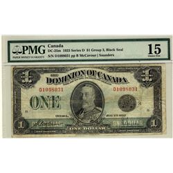 1923 $1 DC-25m D1098031 PCGS F15.